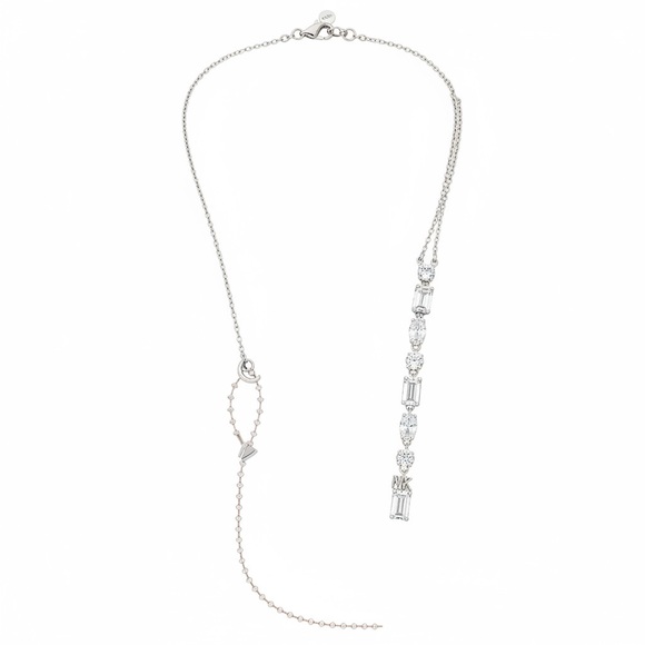 Michael Kors 14K Gold Plated Sterling Silver Lariat Necklace  Michael Kors Sterling Silver Mixed Stone Lariat Necklace NWT